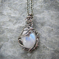 Retro Moonstone Necklace - Selene