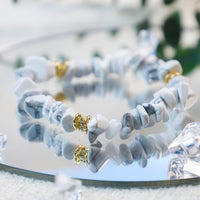 Stilvol armbånd af natursten og krystalperler - Celine