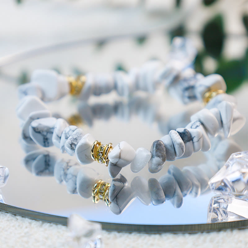 Stilvol armbånd af natursten og krystalperler - Celine