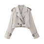 Trendige Kurze Damen-Trenchcoat mit Gürtel – Amelie