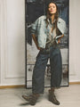 Trendy Mid-Rise Barrel Jeans - Livia