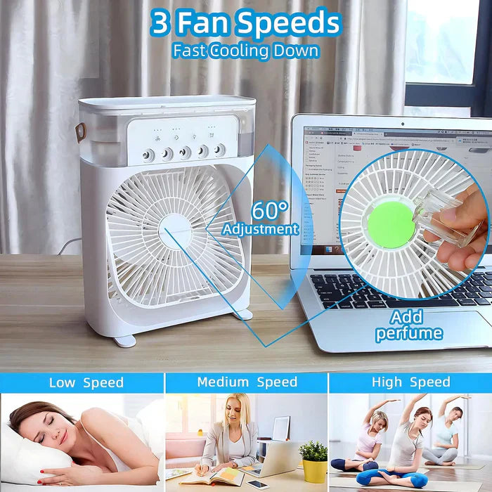 3-in-1 Fan with 7-Color LED Light - BreezeMaster Pro