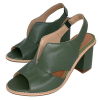 Sandalias de cuero para mujer con tacón y plantilla cómoda – Selina
