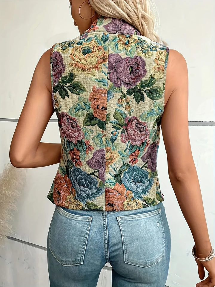 Floral Cardigan with Buttons | Comfortable Knit Material