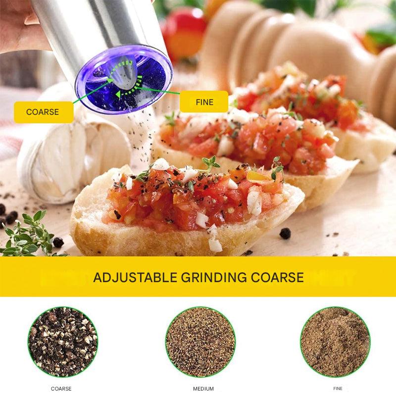 Electric Gravity Induction Pepper Mill with LED Light – Gravina