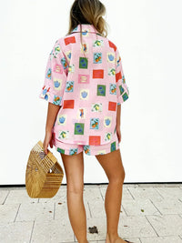 Trendy summer combo of colorful blouse and shorts - SonneSet