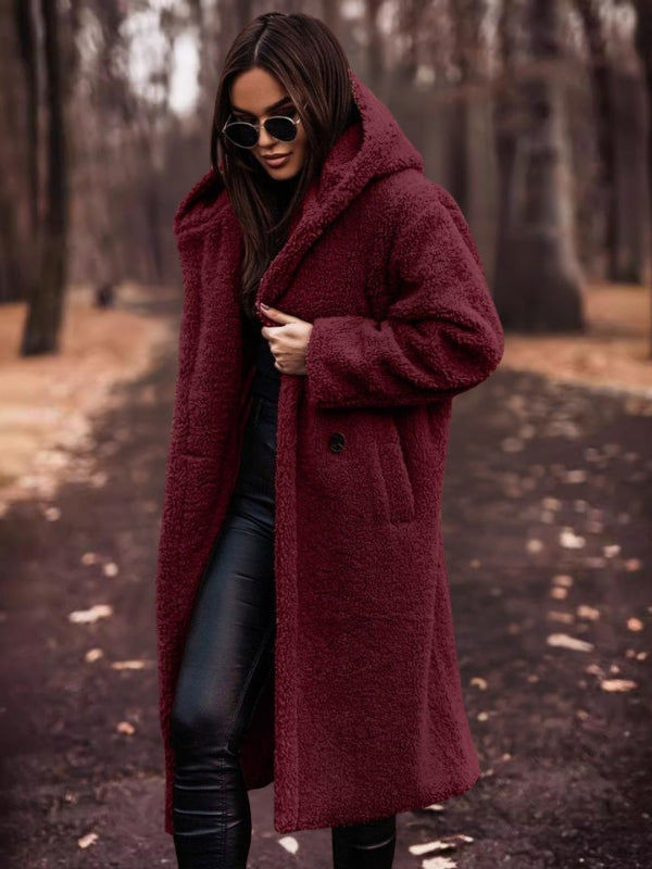 Women's trench coat with belt & double-breasted button placket – Clara