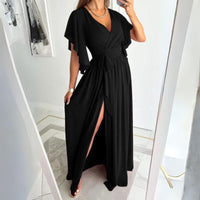 V-neck summer dress with bell sleeves – Sofia
