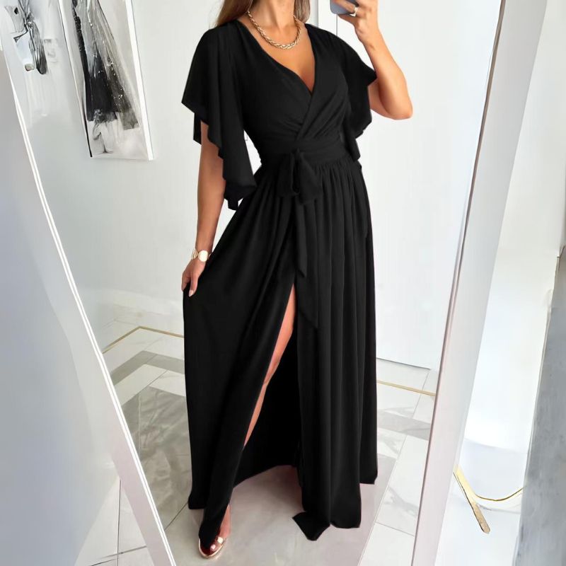 V-neck summer dress with bell sleeves – Sofia