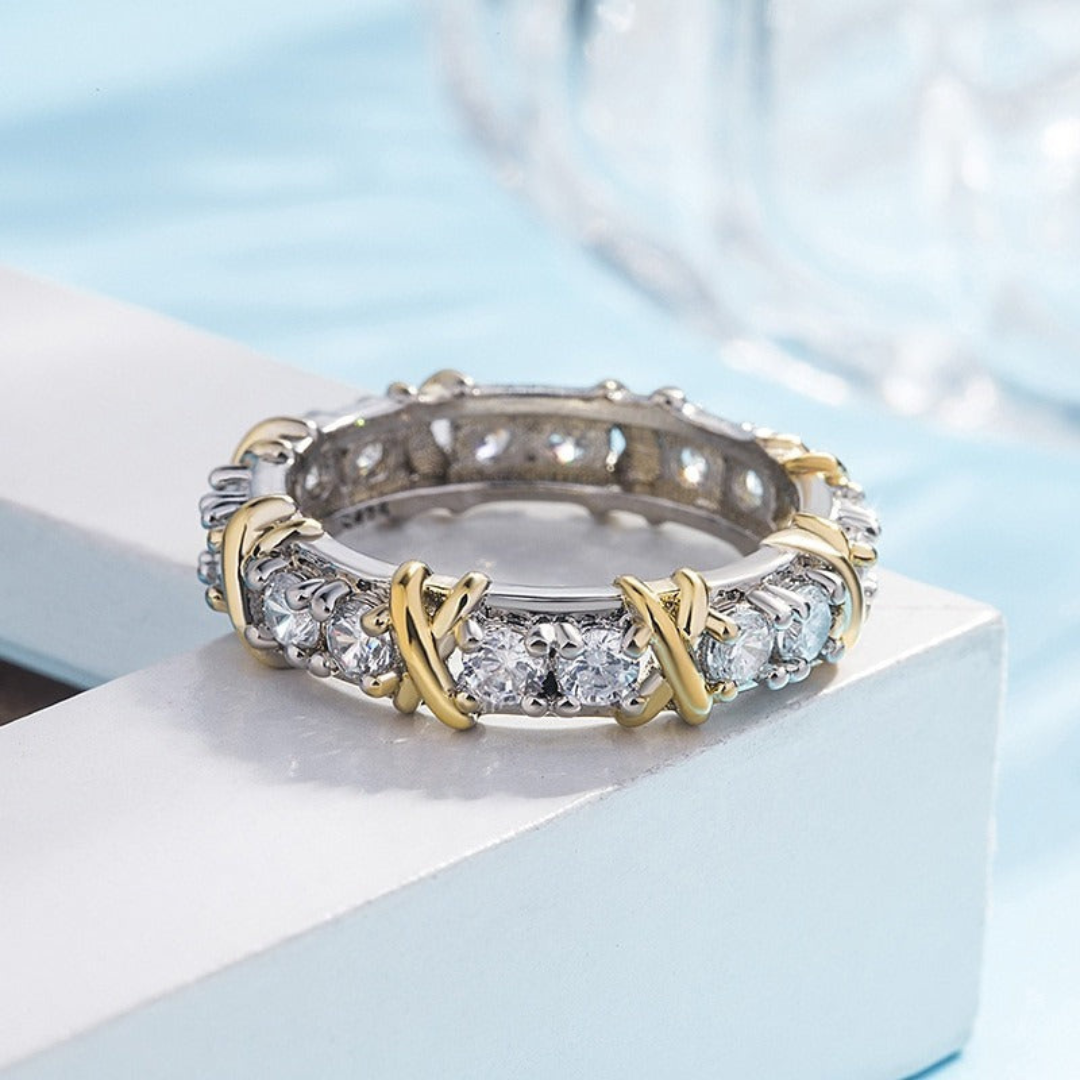 Anillo cruzado Platin Liebe - Auryn