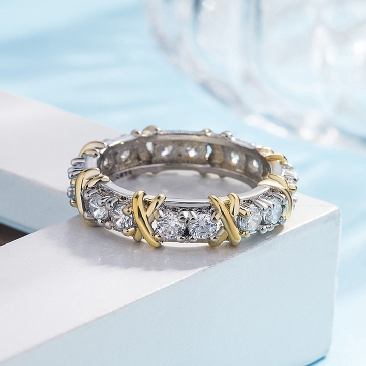 Anillo cruzado Platin Liebe - Auryn