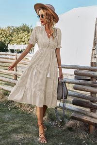 Striped Summer Midi Dress – Amira