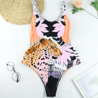 Stylish One-Piece Swimsuit with Animal Print for Women - WildWelle