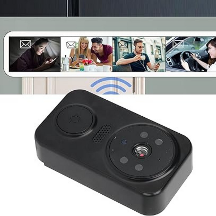 Schwarze smart Wi-Fi dørklokke med kamera – Noctiq