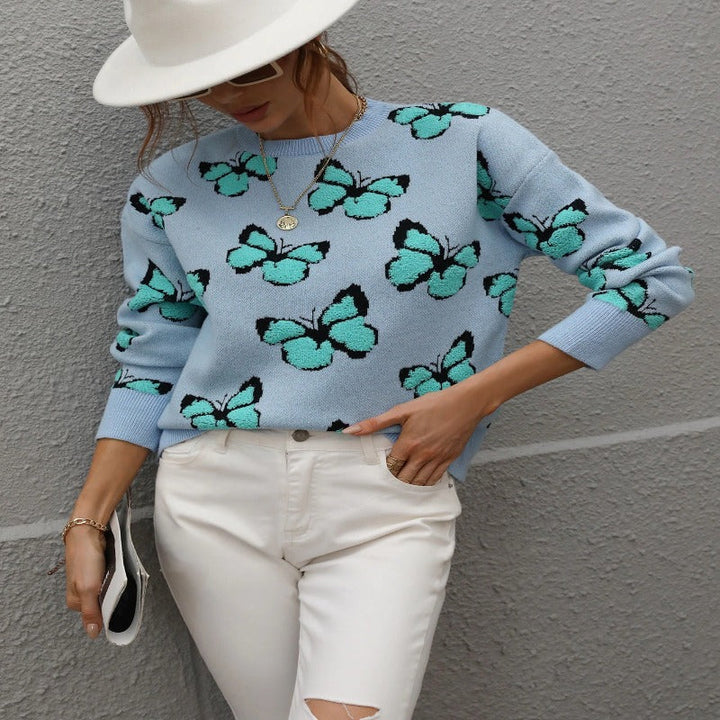 Women's Sweater with Butterfly Pattern – Liora