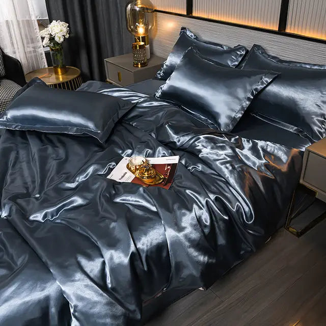 Luxe Uni Satin Duvet Cover - SilkSerenity