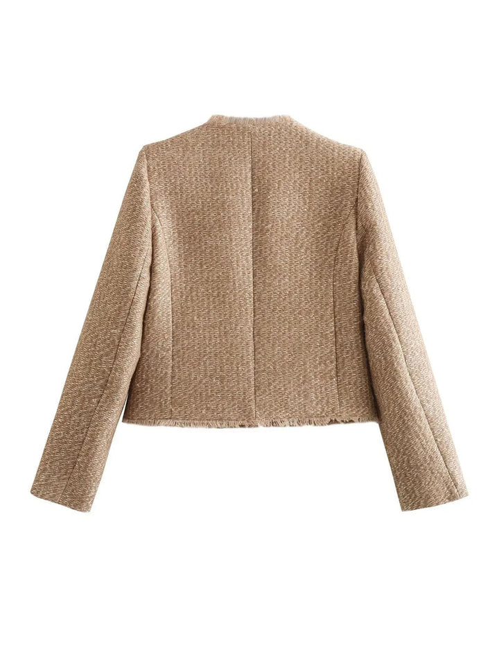 Elegant tweedjakke med guldknapper - Evelyn