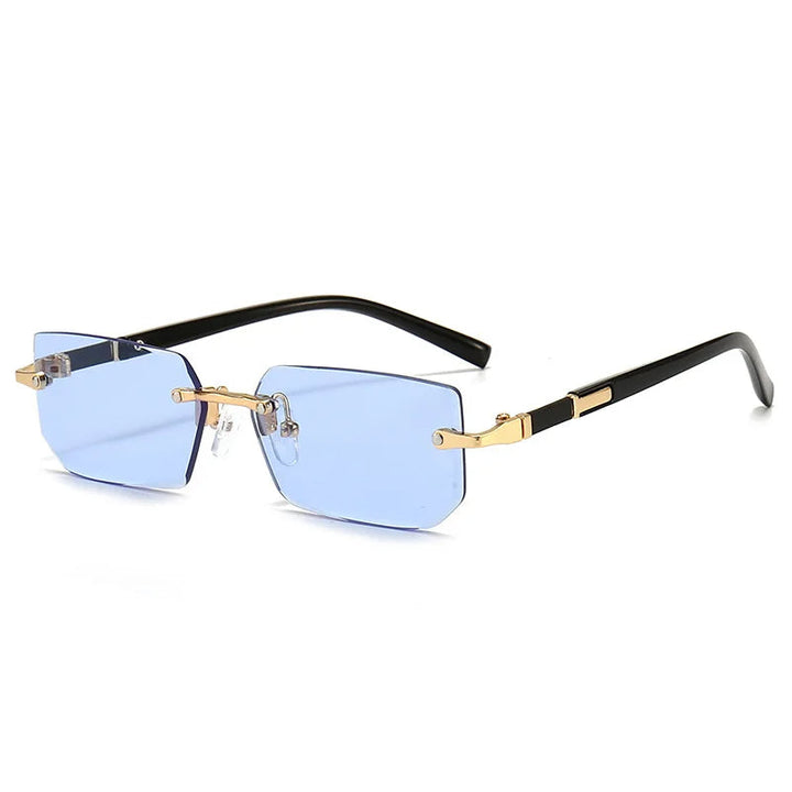 Stylische Rechteck-Sonnenbrille ohne Rahmen für Damen - KlaraView