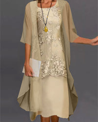 Elegant Two-Piece Chiffon Dress – Viviana