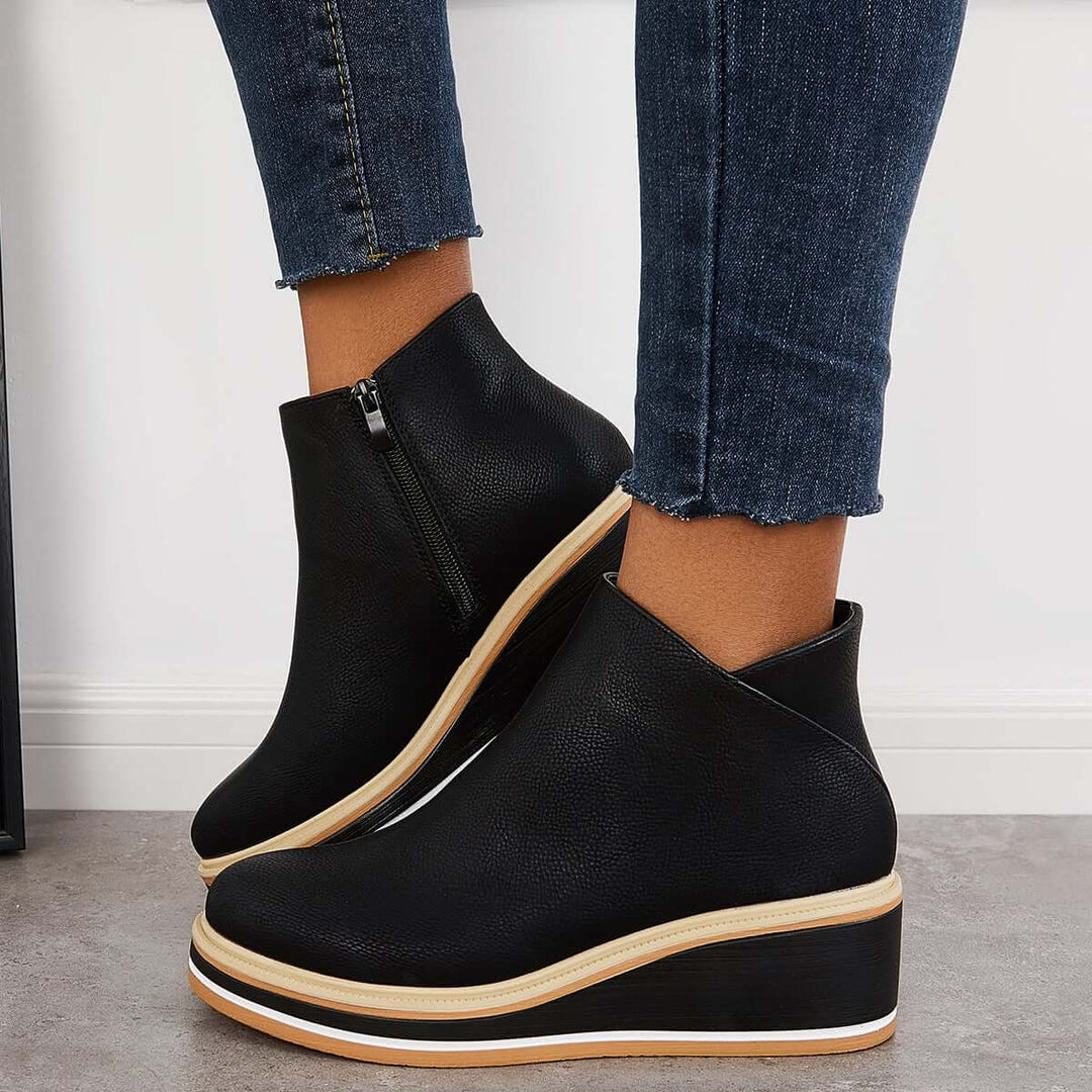 Stylish Autumn Wedge Heel Boots – Mila