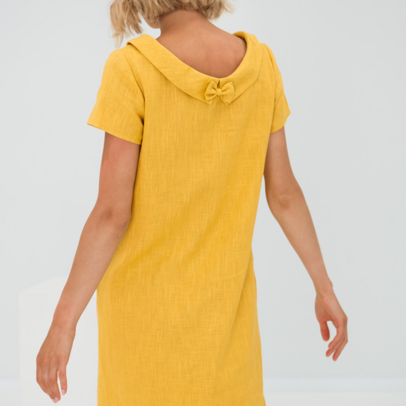 Stylish summer dress made of linen-cotton blend - LinaLuft