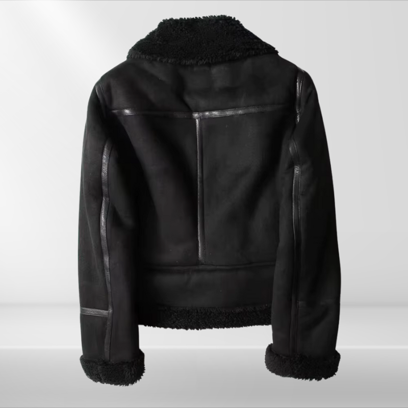 Women's Sherpa Fleece Bomber Jacket with Zipper – Amira