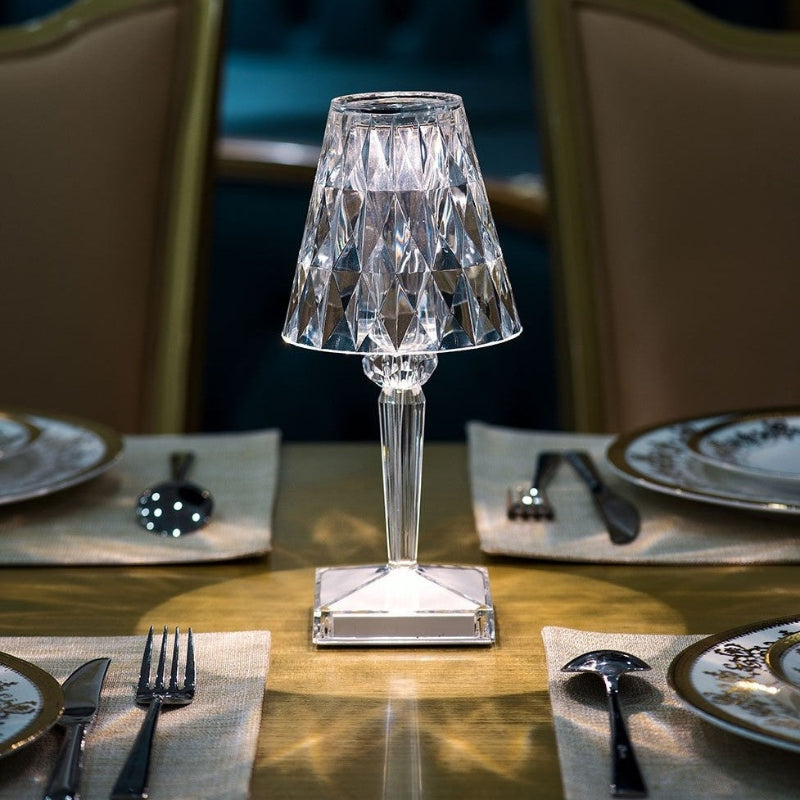 Kristall-Tischlampe mit Touch-Bedienung - LumeCrystal