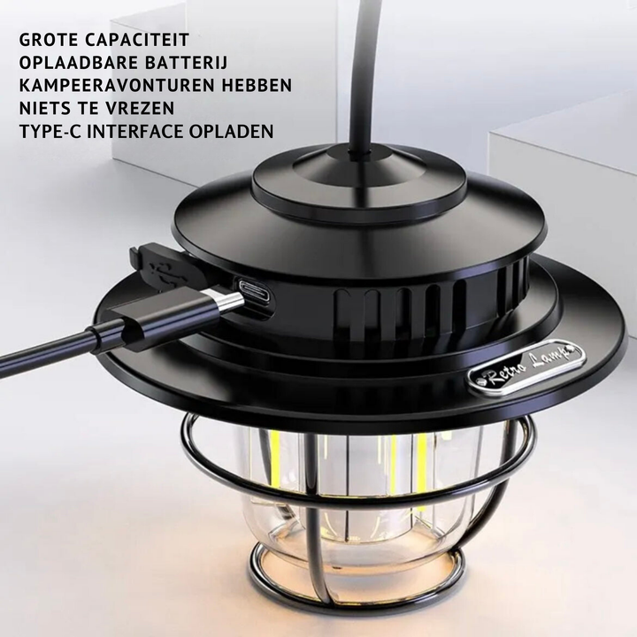 Bærbar LED-campinglampe – VintaGlow