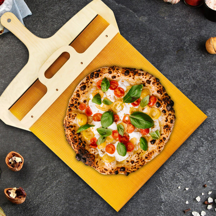 Adjustable pizza peel made of birch wood with sliding mechanism – Fornello