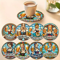 Wood Coaster Set (2×8 Pieces) – BeerGirl Oktoberfest 2025