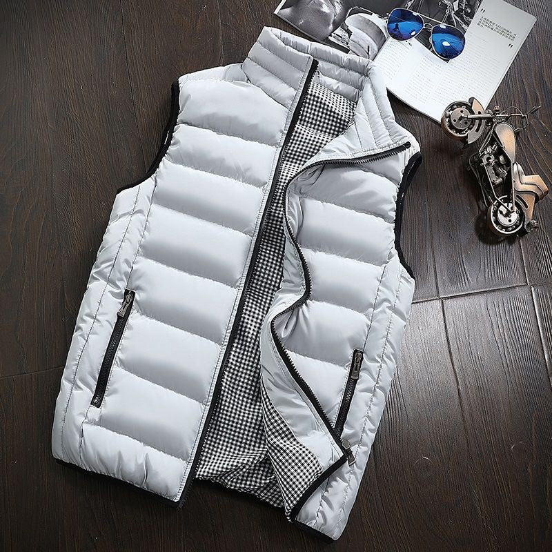 Water-repellent & Lined Men's Vest with Stand-up Collar – Henrik
