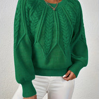 Women's knitted sweater with lantern sleeves – Sanna