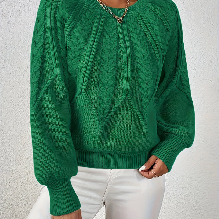 Women's knitted sweater with lantern sleeves – Sanna