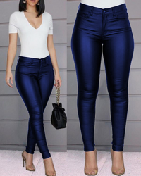 Leather stretch pants with high waist – Raffaela