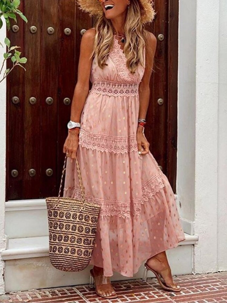 Airy Boho Summer Dress in Ibiza Style with V-Neck – Niva
