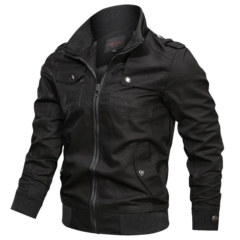 Herre sommerjakke med krave og motorcykel-look – Vince