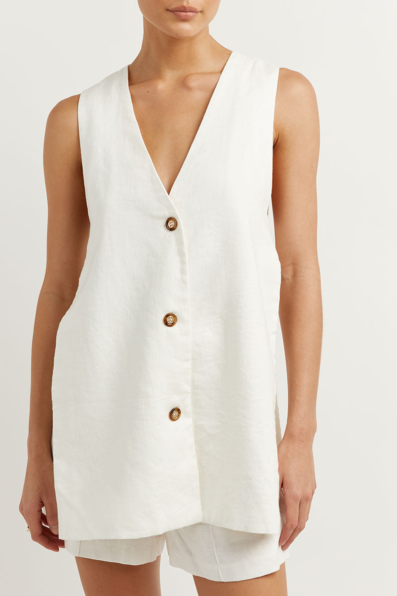 Damen Zomerset mit ärmellosem Gilet und Hochbundshorts – Sylvie