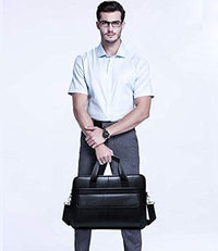 Premium Cowhide 15” Business Briefcase with Organizer Compartments