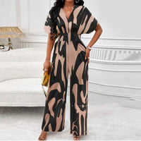 Summer Print Jumpsuit with V-Neck – Noemi