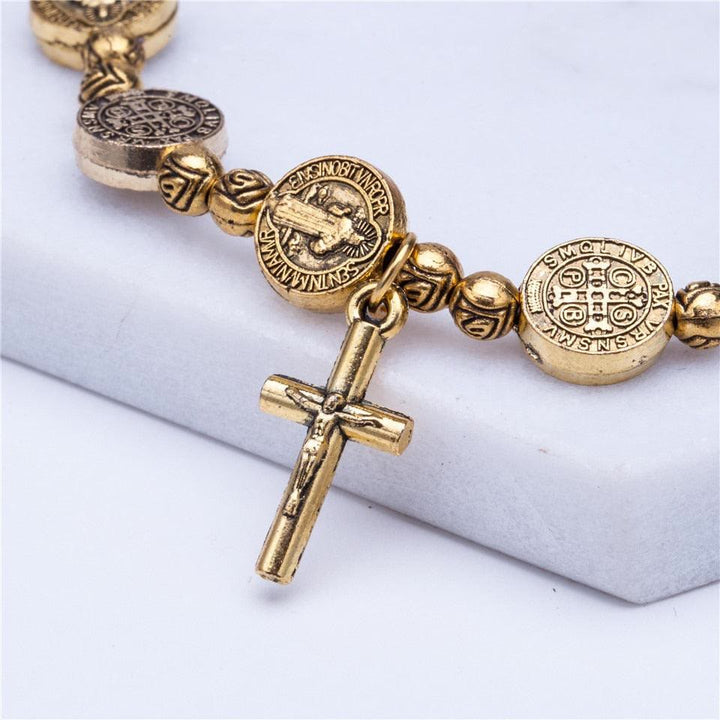 Gold and Silver Colored Christian Cross Bracelet – Solana