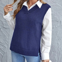 Delicate knitted vest with V-neck - Faye