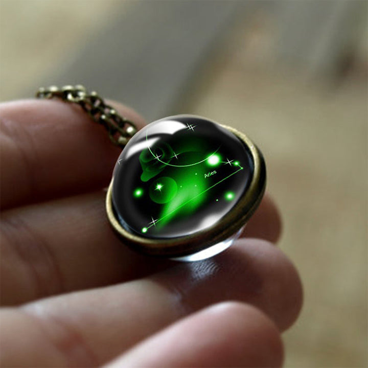 Colgante protector de vidrio con 12 signos del zodiaco – Sofía