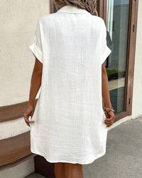 Summer dress with button closure and short sleeves – Lotte