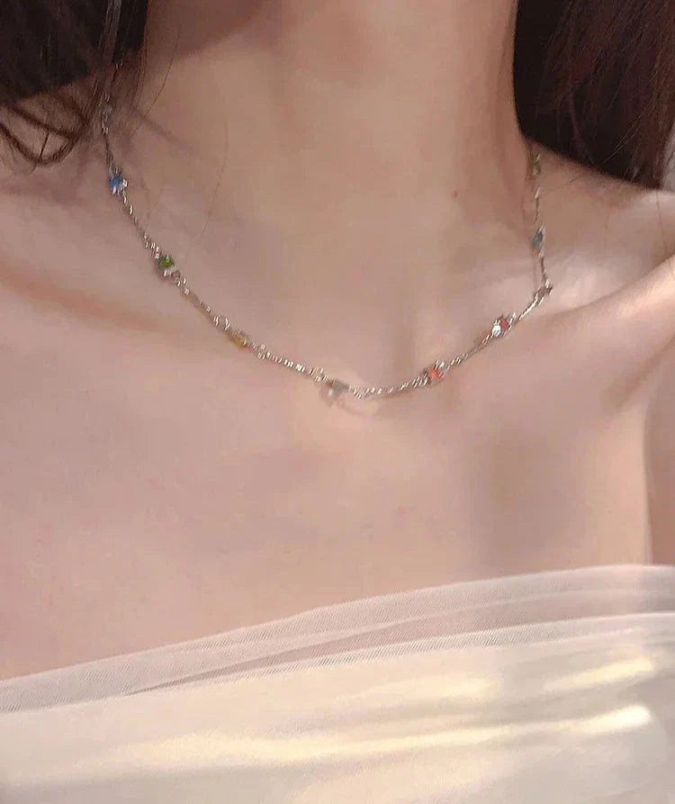 Fine Gold/Silver Chain with Colorful Stones – Ivy