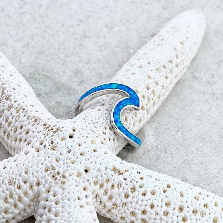 Ozeanwellen-ring af opal og sølv – Livia