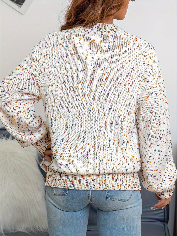 Knitted women's sweater with confetti print – Noa