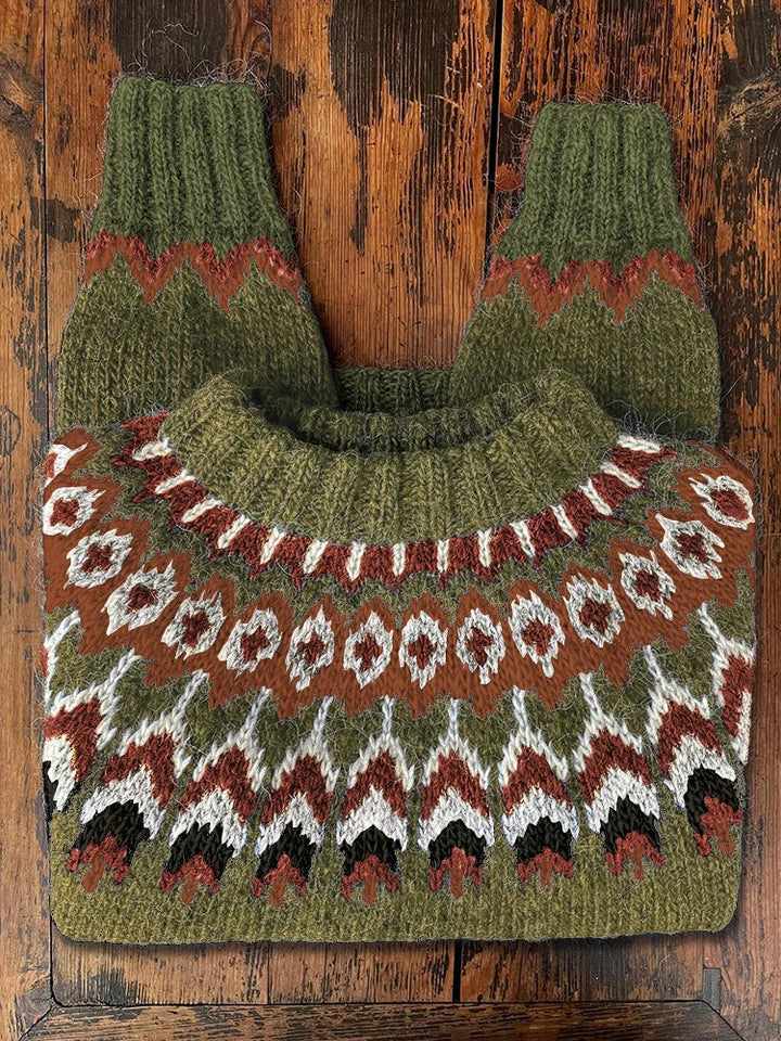 Retro knitted sweater for women - Eloise
