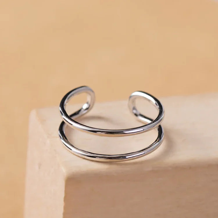 Adjustable Double-Line Ring – Lina