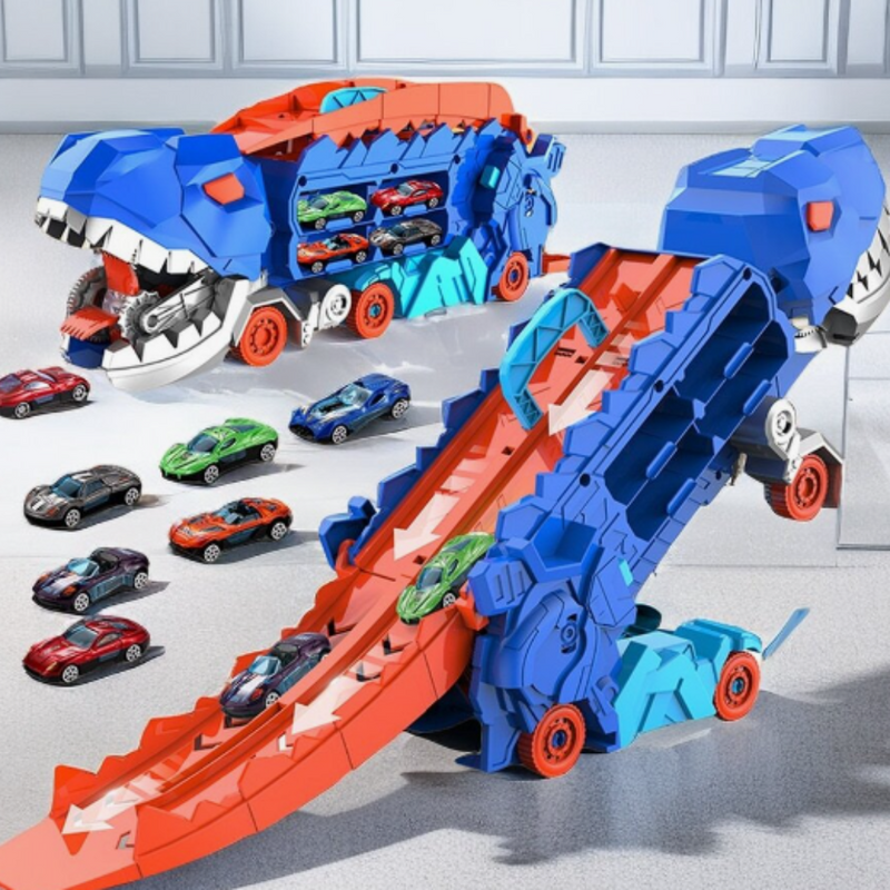3-in-1 Racing Truck for Kids - T-Rex Transporter