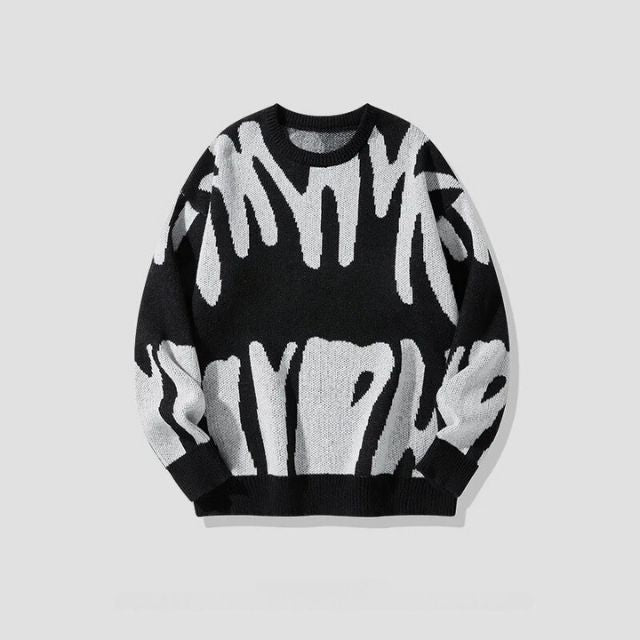 Pullover med dristigt abstrakt mønster - Tobias
